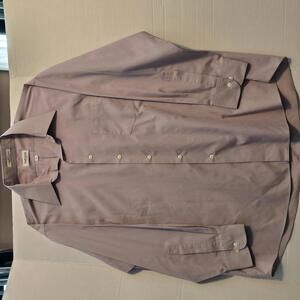 Van Heusen Lilac Men's Long Sleeve Poplin Dress Shirt Size 17.5 32/33